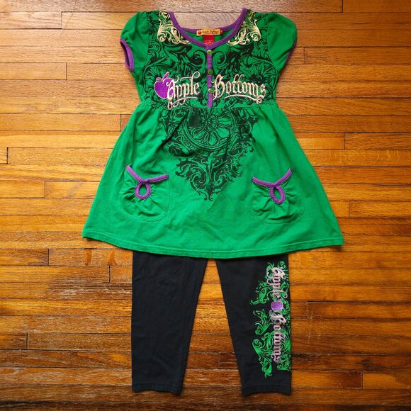 Apple Bottoms: Girls Two-piece Shirtdress and leggings Matching Set